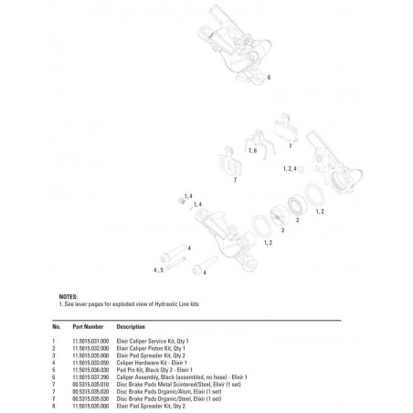 DISC BRAKE CALIPER PISTON KIT - (INCLUDES 2-21mm CALIPER PISTONS & SEALS) - ELIXIR
