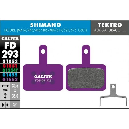 Brzdové destičky Galfer FD293G1652 - Shimano