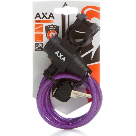 AXA zámek Zipp 120/8 klíč fialová
