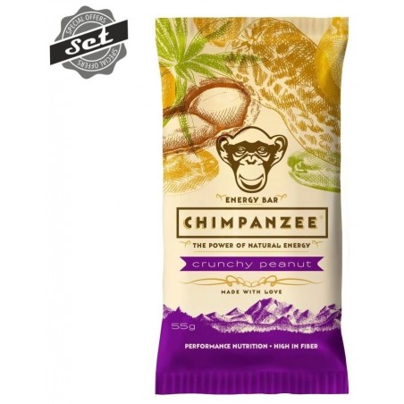 CHIMPANZEE ENERGY BAR Crunchy Peanut 55g - SET 4+1 (5x55g)